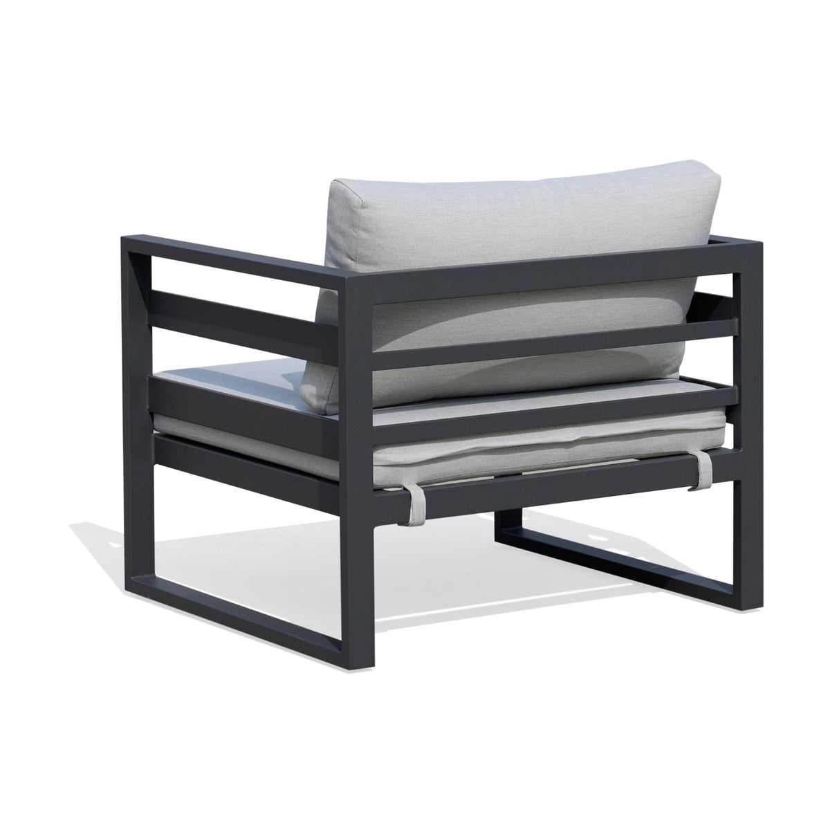 Bellavista 1 Seater Outdoor Chair Sofa Lounge Aluminium Frame Charcoal