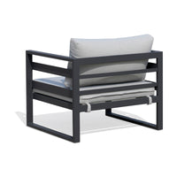 Bellavista 1 Seater Outdoor Chair Sofa Lounge Aluminium Frame Charcoal