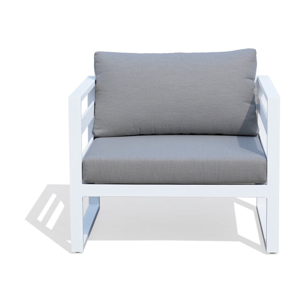 Bellavista 1 Seater Outdoor Chair Sofa Lounge Aluminium Frame White