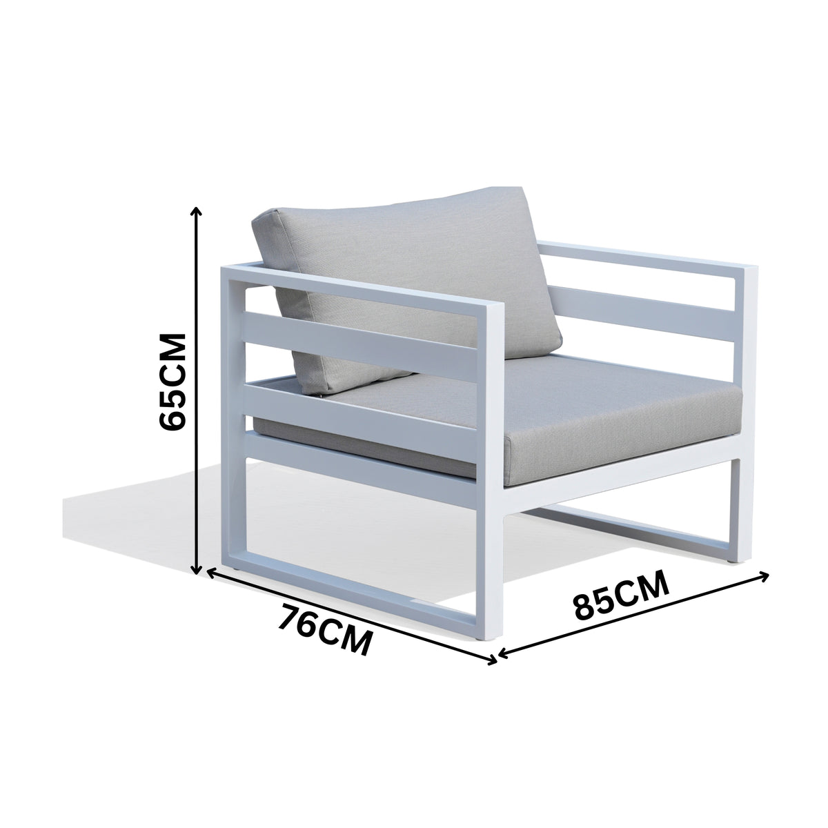 Bellavista 1+1+2 Seater Set Outdoor Chair Sofa Lounge Aluminium Frame White
