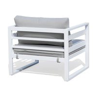 Bellavista 1+1+2 Seater Set Outdoor Chair Sofa Lounge Aluminium Frame White