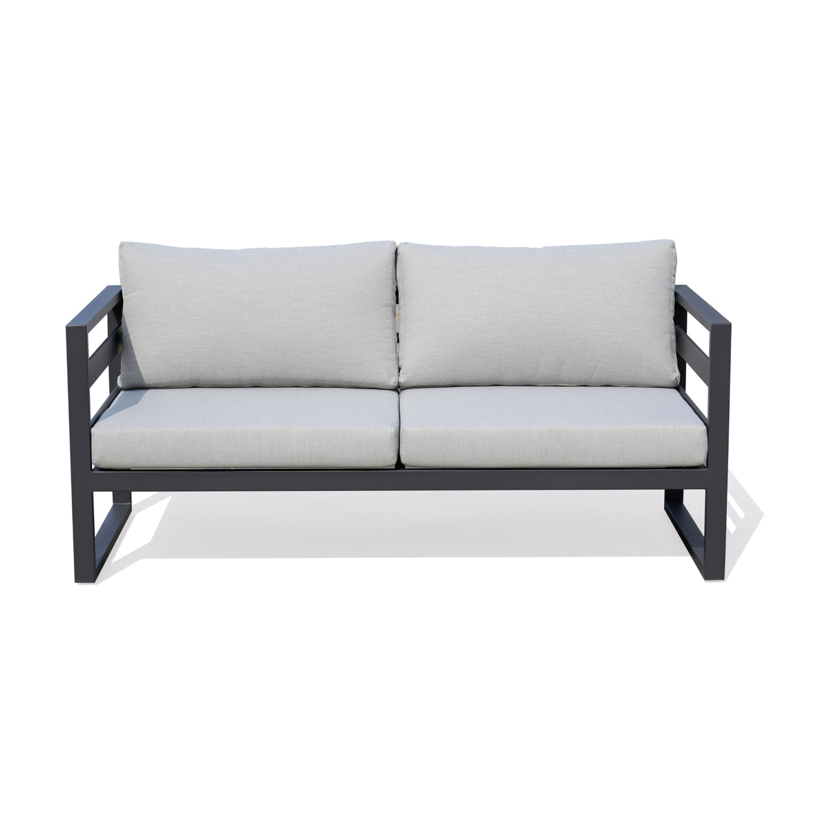 Bellavista 2 Seater Outdoor Sofa Lounge Aluminium Frame Charcoal