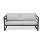 Bellavista 2 Seater Outdoor Sofa Lounge Aluminium Frame Charcoal
