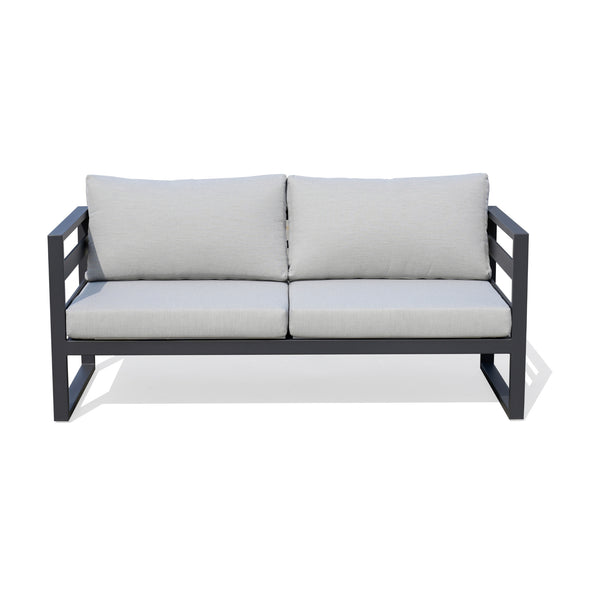 Bellavista 2 Seater Outdoor Sofa Lounge Aluminium Frame Charcoal