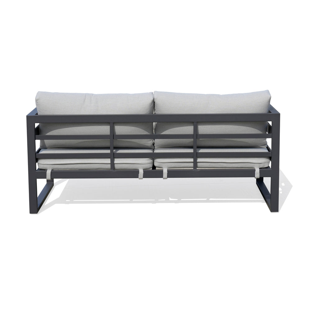 Bellavista 2 Seater Outdoor Sofa Lounge Aluminium Frame Charcoal