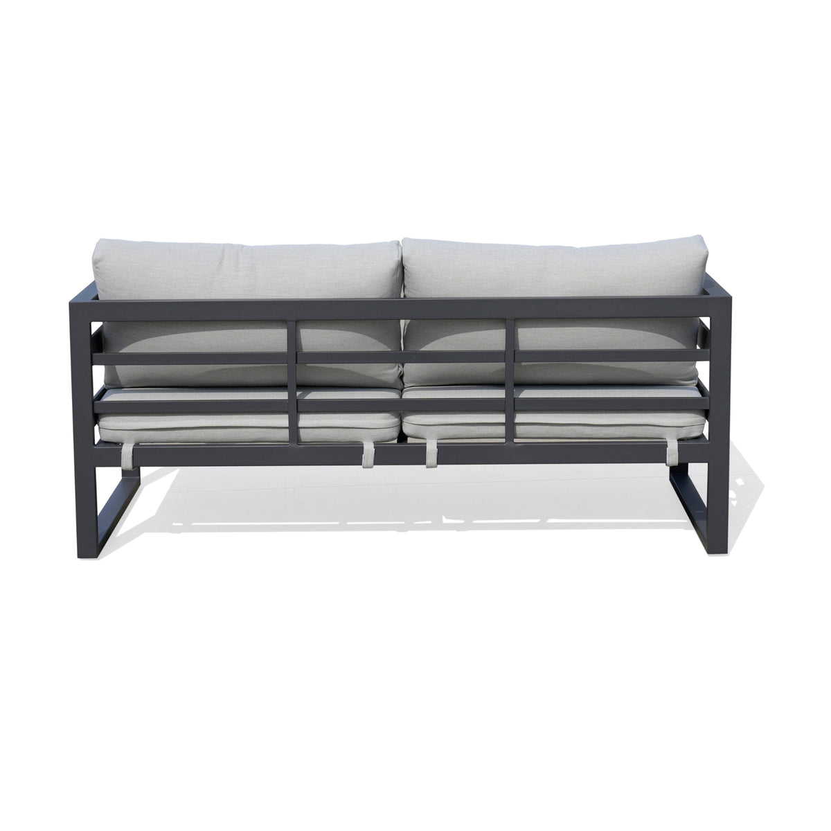 Bellavista 2 Seater Outdoor Sofa Lounge Aluminium Frame Charcoal