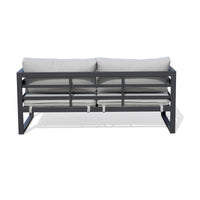 Bellavista 2 Seater Outdoor Sofa Lounge Aluminium Frame Charcoal
