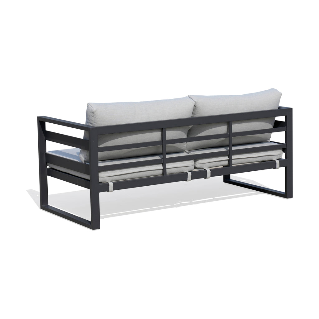 Bellavista 2 Seater Outdoor Sofa Lounge Aluminium Frame Charcoal