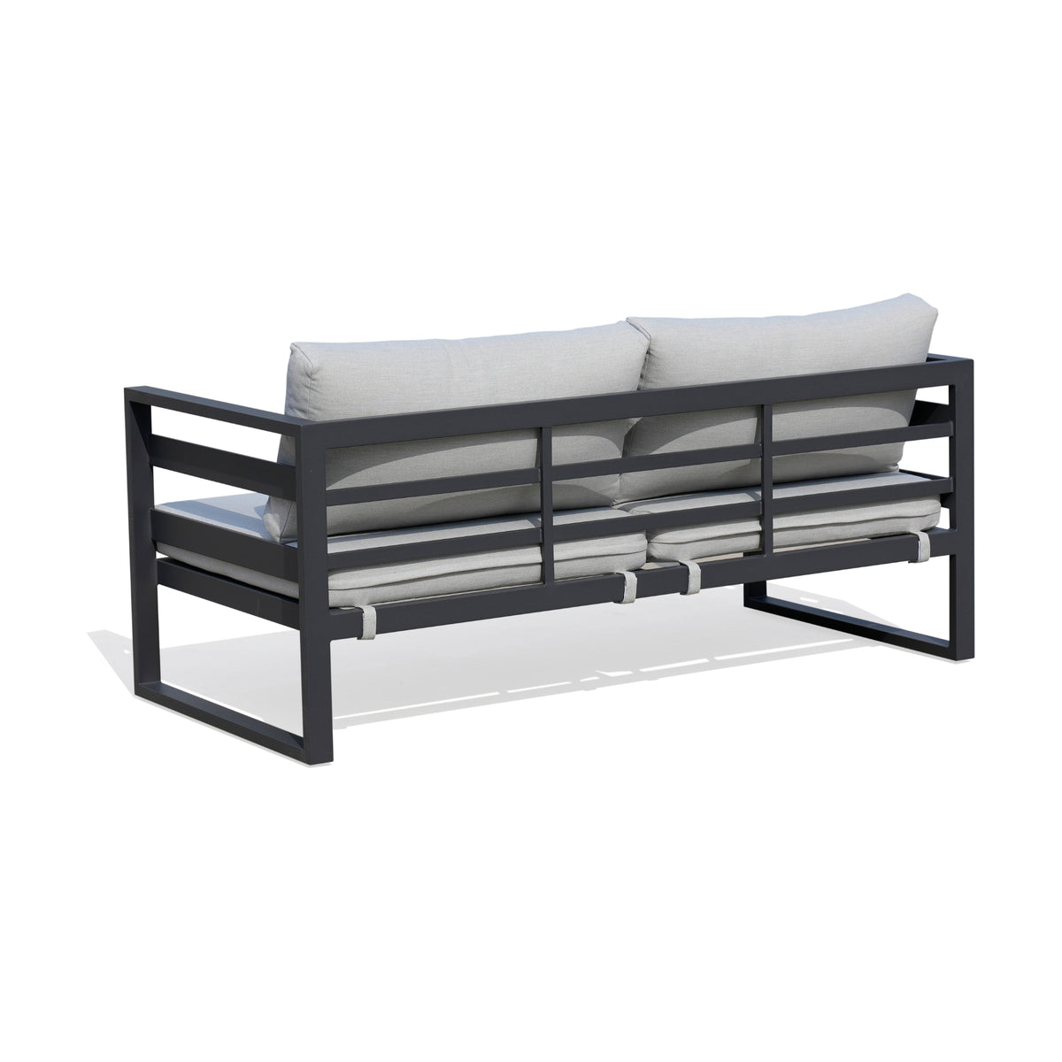 Bellavista 2 Seater Outdoor Sofa Lounge Aluminium Frame Charcoal