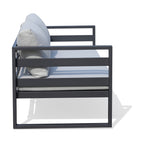 Bellavista 2 Seater Outdoor Sofa Lounge Aluminium Frame Charcoal