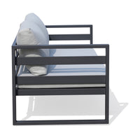 Bellavista 2 Seater Outdoor Sofa Lounge Aluminium Frame Charcoal