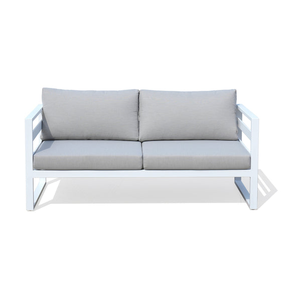 Bellavista 2 Seater Outdoor Sofa Lounge Aluminium Frame White