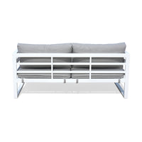 Bellavista 2 Seater Outdoor Sofa Lounge Aluminium Frame White
