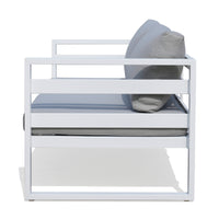 Bellavista 2 Seater Outdoor Sofa Lounge Aluminium Frame White