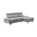 Bellemave 2 Seater Fabric Sofa Bed RHF Storage Chaise Grey