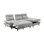 Bellemave 2 Seater Fabric Sofa Bed RHF Storage Chaise Grey