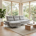 Bellemave 2 Seater Fabric Sofa Bed LHF Storage Chaise Grey
