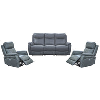 Berkeley Leather Electric Recliner Sofa Suite 3 + 1 + 1 Gunmetal