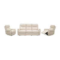 Berkeley Leather Electric Recliner Sofa Suite 3 + 1 + 1 Silver