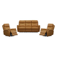 Berkeley Leather Electric Recliner Sofa Suite 3 + 1 + 1 Tangerine
