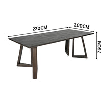 Besteneer 220cm Solid Timber Dining Table Chocolate