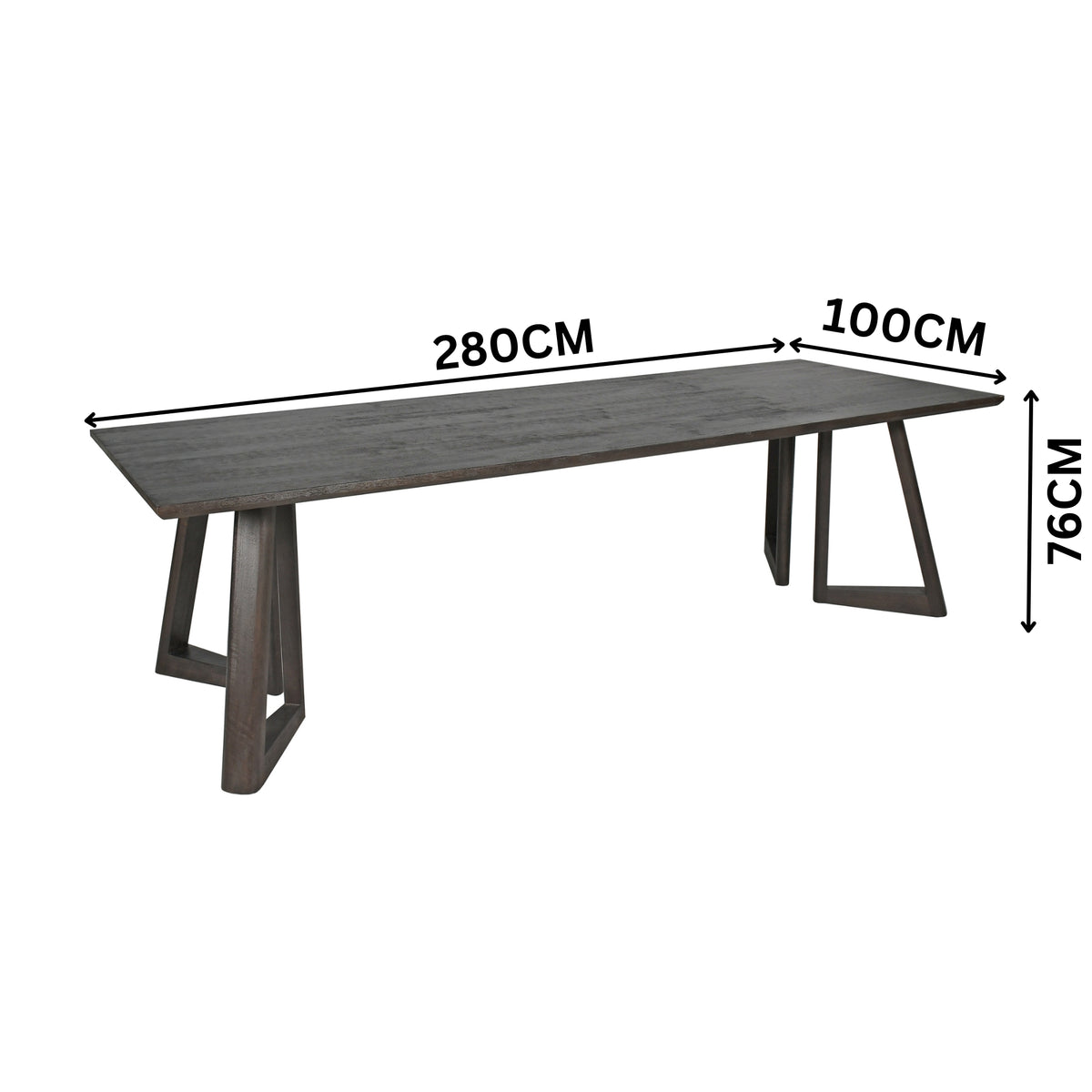 Besteneer 280cm Solid Timber Dining Table Chocolate