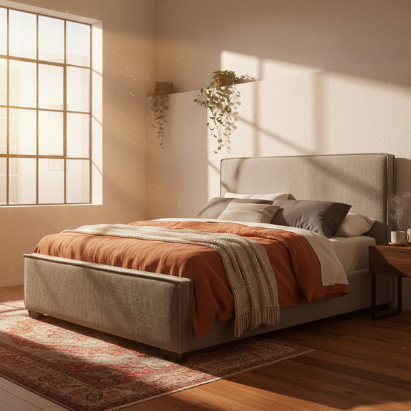 Bettany King Fabric Bed Frame Grey