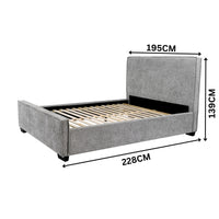 Bettany King Fabric Bed Frame Grey