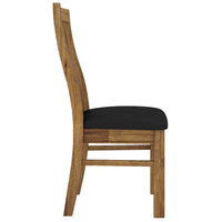 Birdsville PU Seat Dining Chair Set of 2 Solid Ash Wood Dining Furniture -Brown