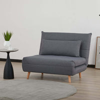 Bishop Single Sofa Bed Charcoal 