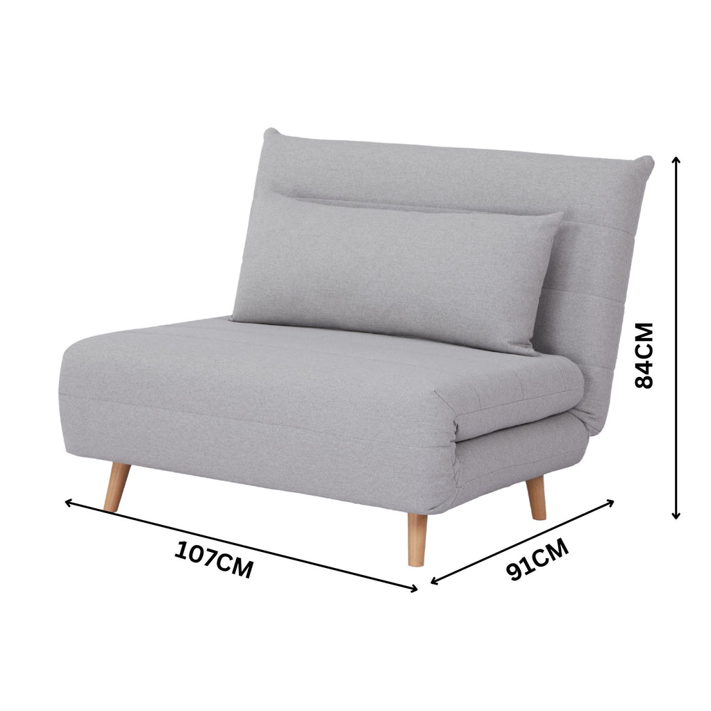 Bishop Single Sofa Bed Grey 
