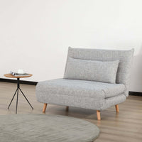 Bishop Single Sofa Bed Light Grey 