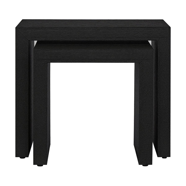 Bondi Grasscloth Nesting Tables Set of 2 Black