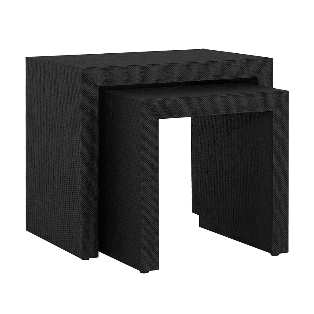 Bondi Grasscloth Nesting Tables Set of 2 Black