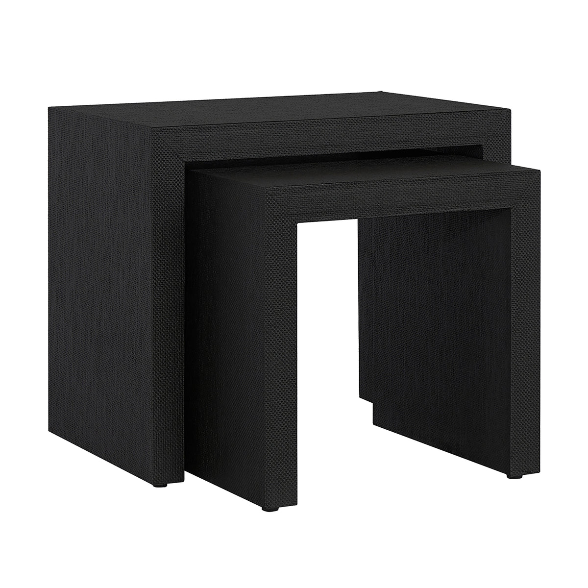 Bondi Grasscloth Nesting Tables Set of 2 Black