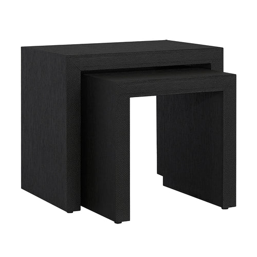 Bondi Grasscloth Nesting Tables Set of 2 Black