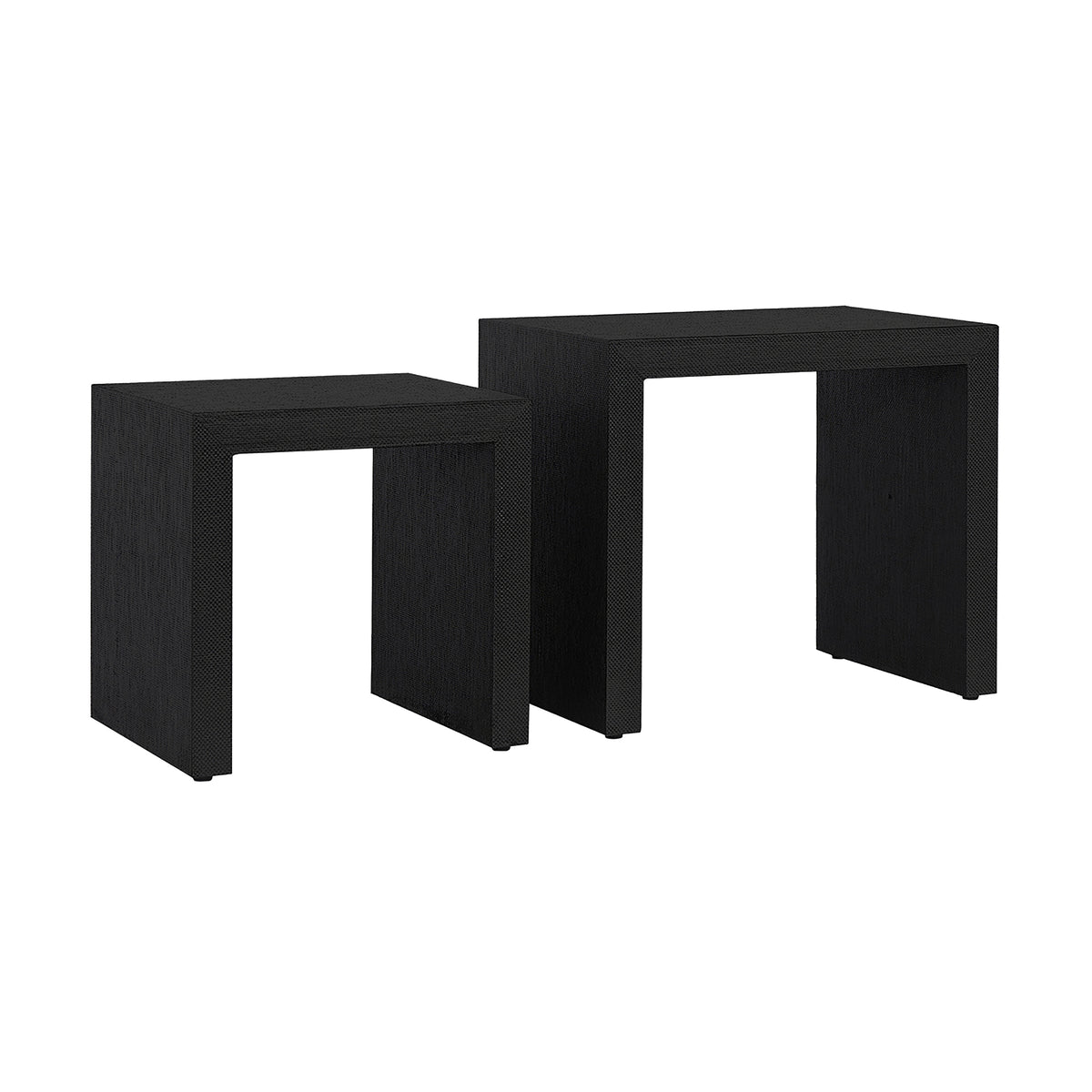 Bondi Grasscloth Nesting Tables Set of 2 Black