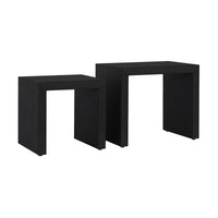 Bondi Grasscloth Nesting Tables Set of 2 Black