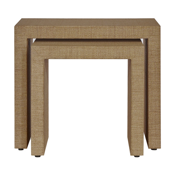 Bondi Grasscloth Nesting Tables Set of 2 Brown