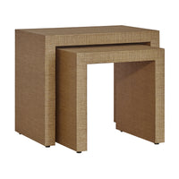 Bondi Grasscloth Nesting Tables Set of 2 Brown