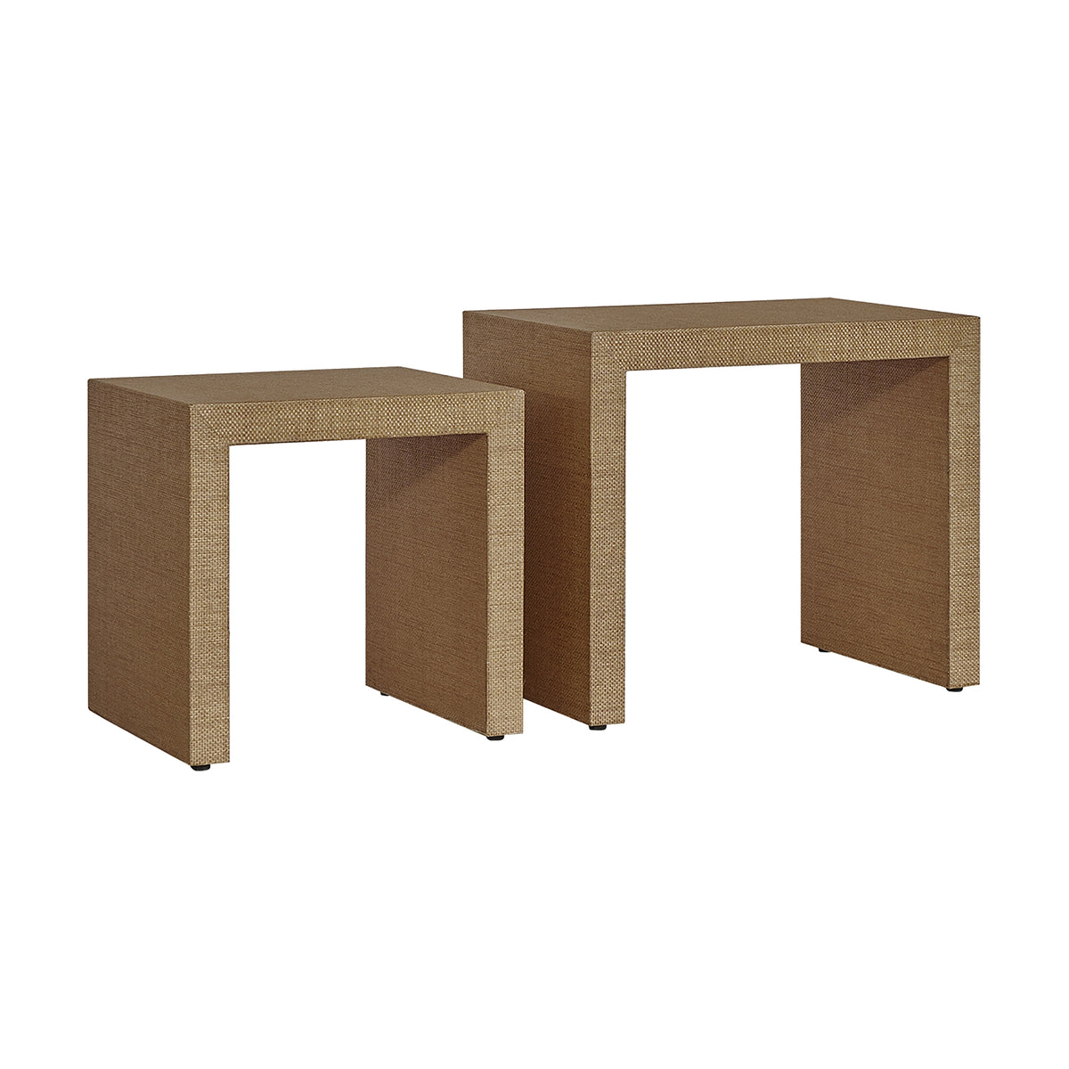 Bondi Grasscloth Nesting Tables Set of 2 Brown