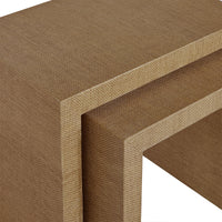 Bondi Grasscloth Nesting Tables Set of 2 Brown