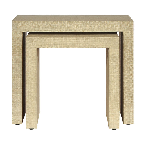 Bondi Grasscloth Nesting Tables Set of 2 Natural