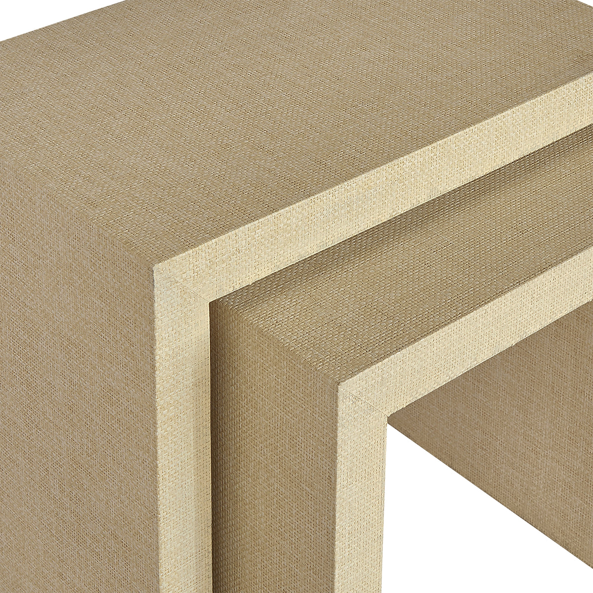 Bondi Grasscloth Nesting Tables Set of 2 Natural
