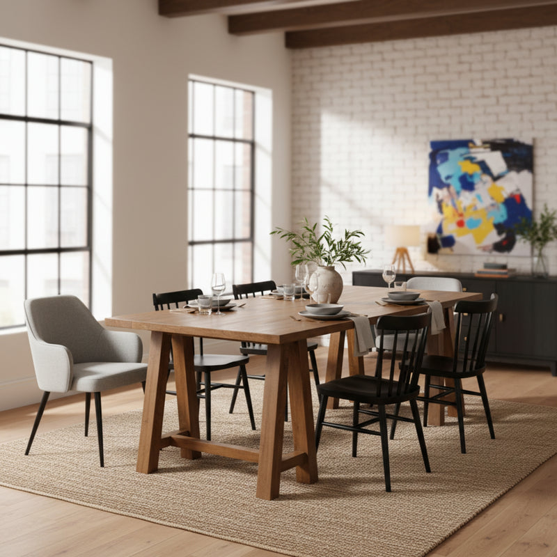 Bowral 220cm Solid Timber Dining Table French Grey