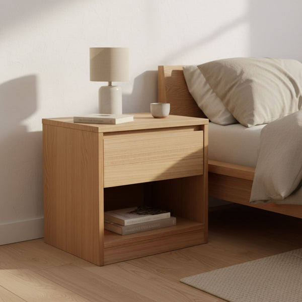 Brad 1 Drawer Bedside Table Natural
