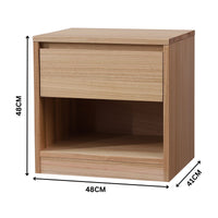 Brad 1 Drawer Bedside Table Natural