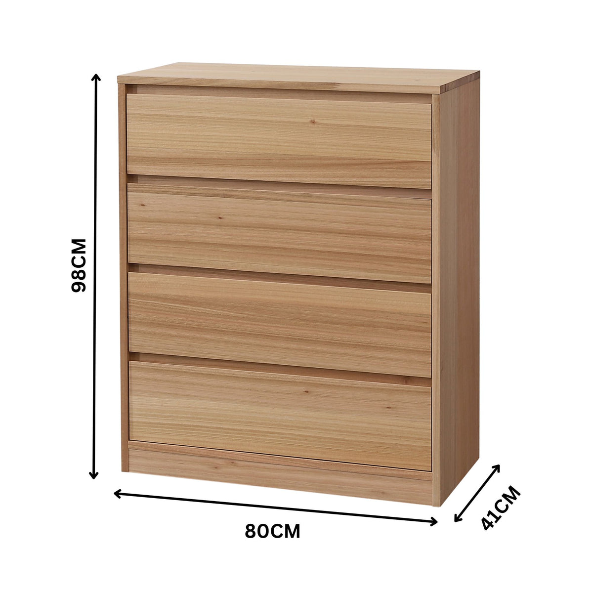 Brad 4 Drawer Tallboy Natural