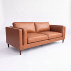 Brahm 3 Seater Sofa Premium Faux Leather Tan