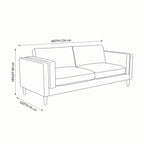 Brahm 3 Seater Sofa Premium Faux Leather Tan